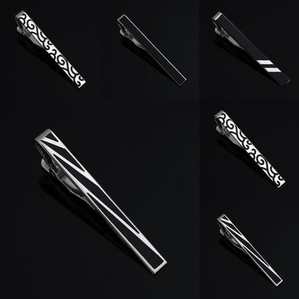 Tie Clip Men's Gold Geometric Line Style Silver Enamel Simple Classic New Black Xiangyun Copper Tie Clip