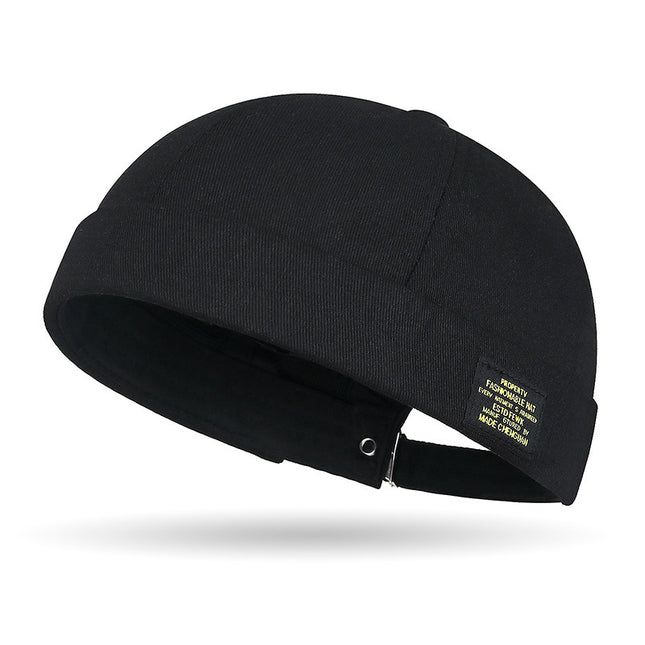 Brimless Landlord Hat, Versatile for All Seasons, Hip-Hop Trendyy Melon Skin Hat, Same Style for Men and Women, Street Retro Melon Skin Hat