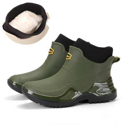 Spring and Autumn Trendy Cool Fashionable Men's Short Rain Boots Sports Men's Waterproof Rubber Shoes Thickened and Widened Non-Slip Men's Foreign Trade Rain Boots