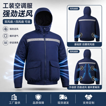 Summer Air-Conditioned Clothing for Outdoor Labor Protection, Cooling and Sun Protection Clothing, Hooded Fan Clothing for Men and Women, Specially Designed for Outdoor Labor Protection