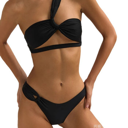 2025 High Luxury Elegant Bikini plus size Split BIKINI Big Chest Push-Up Kink Lace-Up Swimsuit Foreign Trade Swimwear