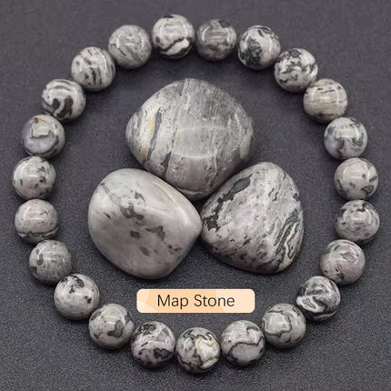 SHINE/TEMU Cross-border Natural Stone Agate Crystal Beaded Bracelet Apatite Lapis Lapis Bracelet for Men and Women