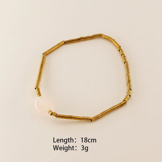 Ins Hand-Woven Natural Freshwater Pearl Bracelet Baroque Pearl Beaded Ring Set Color-Preserving Jewelry for Women