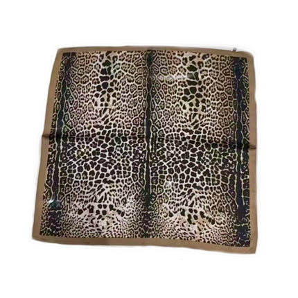 Simulated Silk Printed Silk Scarf for Women, Korean Cashew Leopard Print Headscarf, Four-Season Scarf, Professional Scarf Wholesale