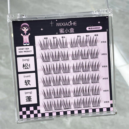 Honey Small Box Han Li Han Qi Glue-free False Eyelashes Lazy Women's Group Cartoon Eyes Self-adhesive Natural Mirror-free Eyelashes