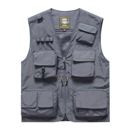 Four Seasons Photography Tooling Multi-Pocket Quick-Dry Vest Safety Waistcoat Logo Printing Men's and Women's Wear