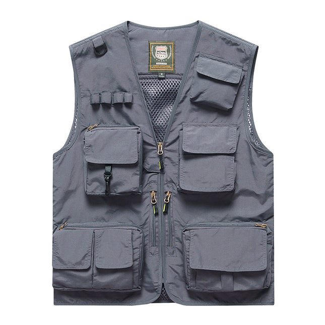 Four Seasons Photography Tooling Multi-Pocket Quick-Dry Vest Safety Waistcoat Logo Printing Men's and Women's Wear