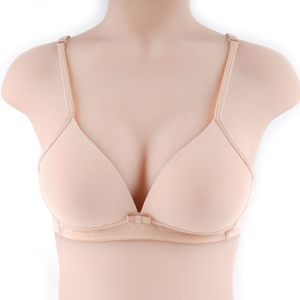 Triangle Cup Underwear Small Chest Gathering Glow Surface Soft Non-Steel Ring Bra Breathable Thin Upper Bra for Students Girls