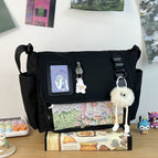 Plain black comes with pendant + white fur ball pendant