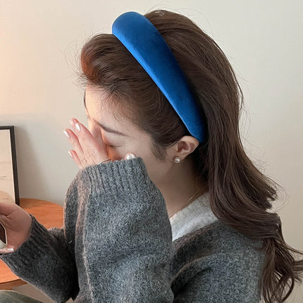 Autumn and Winter Vintage Velvet Headband New High Cranial Top Wash Face Fixed Pressed Hair Stamp All-match Hair Bundle Headwear Headband for Women
