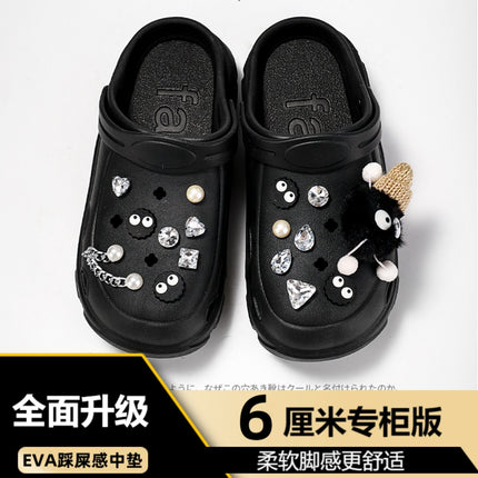 Women's High-Heeled Clogs for Outdoor Wear, Ultra-Thick Sole Height-Increasing Non-Slip Beach Sandals, Closed-Toe Sandals for Women, Summer 2025 Outdoor Wear