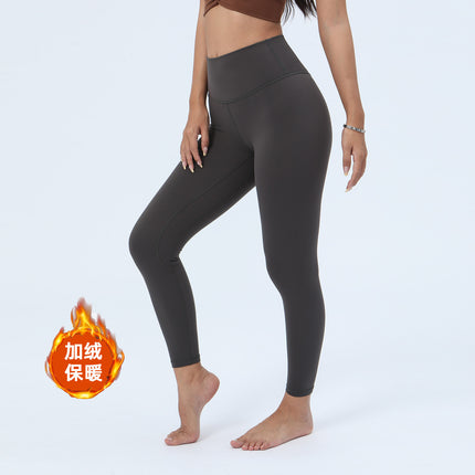 A cold winter 380g thick warm velvet autumn and winter warm yoga pants women's high waist hip sports fitness pants