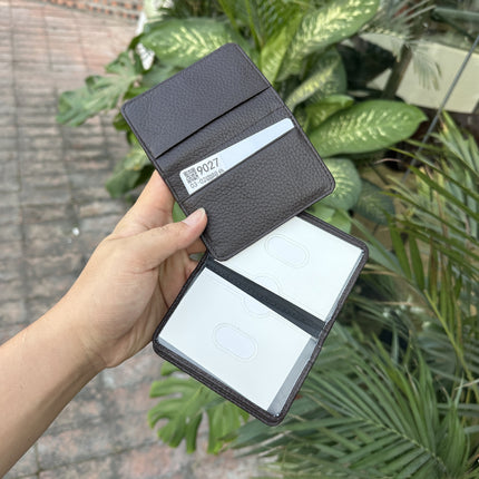 Cross-Border Foreign Trade New Genuine Leather Multi-Ring Binder Mirror Window Small Card Holder First Layer Cowhide Card Bag Document Storage Card Album Card Holder