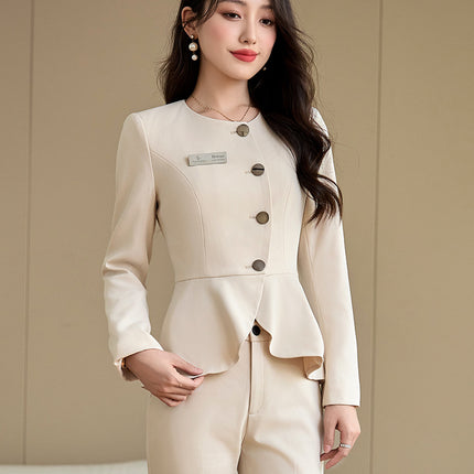 Cross-Border Black Suit Set for Women, New Design for Spring, Autumn and Winter, Jewelry Store Workwear, Beauty Salon Front Desk Uniform