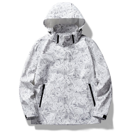 Printed Jacket Thin Windproof and Waterproof Jacket Outdoor Mountaineering Suit Spring and Autumn Couple's 6266 Maple Leaf Jacket