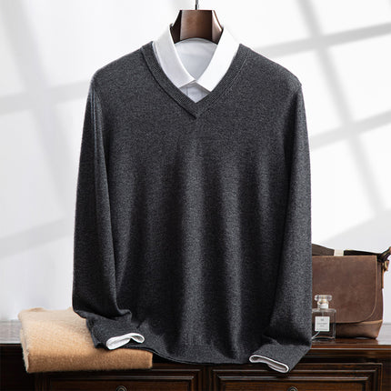 Cashmere V-Neck Sweater Men / Pull Col V Cachemire Homme