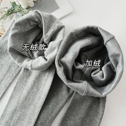Autumn and Winter Cotton Flat Pantyhose Medium Gray Leggings Japanese Thin Velvet Autumn Trousers Slimming and Slim Outer Wear Wholesale