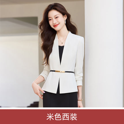 Hotel Manager Professional suit Female Autumn Temperament Long Sleeve Suit Jewelry Store Sales Department Property Consultant Work Clothes