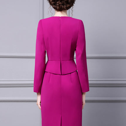 Zhili's Super Figure-Flattering Dress, New Spring 2026 Model, Formal Occasion Rhinestone Embellished Faux Two-Piece Bodycon Dress