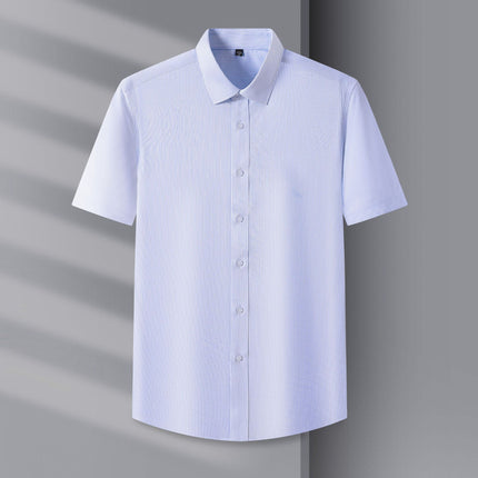 Counter Men's and Women's Summer Natural Modal Short-Sleeved White Shirt, No-Iron, Anti-Wrinkle, High-End Cool Cloud Shirt