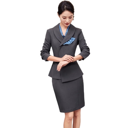 High-end Professional Suit suit Women's New Spring and Autumn Hotel Front Desk Reception Tooling Guide Shopping Case Field Customer Service Work Clothes