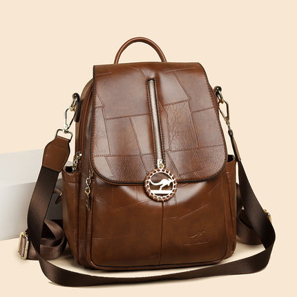 Women's Backpack 2025 New Women's Backpack Fashionable and Versatile Splicing Large Capacity Trendyy Casual Travel Bag