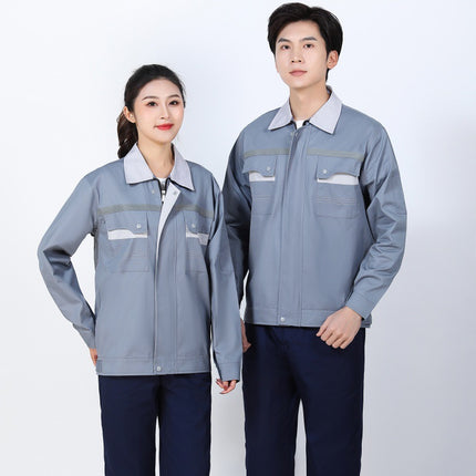 Polyester-Cotton Work Clothes, Summer Long and Short-Sleeved Suits, Work Uniforms, Labor Protection Clothing, Machine Repair Workshop Clothing, Wholesale Summer Professional Clothing