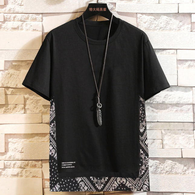 A variety of short-sleeved chubby brother fashion brand new summer men's half-sleeved t-shirt plus fat increase loose leisure fat guy t-shirt