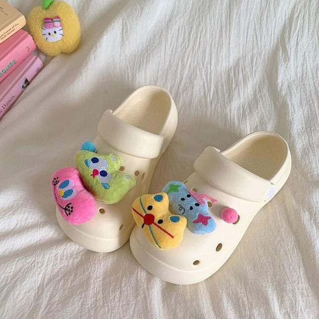 Fashion Ins Cute Kitten Thick-Soled Clogs Closed-Toe Non-Slip Beach Slippers for Outdoor Wear Height-Increasing Non-Slip Sandals