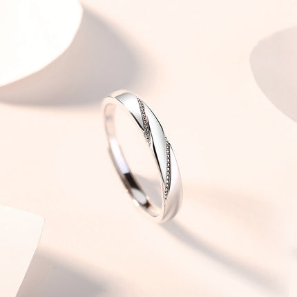 S925 Sterling Silver Love at First Sight Couple Ring Pair Japanese and Korean Simple Fashion Men and Women Drop Shipping