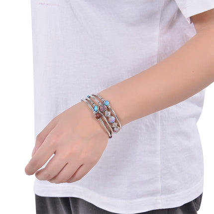 2026 New European and American Fashion Imperial Stone Wrap Bracelet for Women, Layered Multi-Wrap Natural Stone Bracelet Wholesale