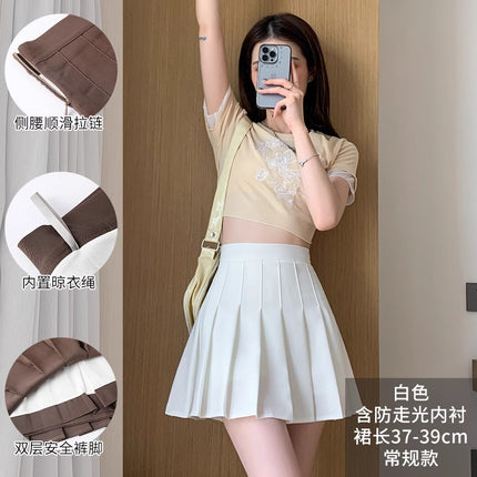 Dark Gray Woolen Pleated Skirt Short Skirt for Women Autumn and Winter 2026 New High-Waisted Slimming Look Preppy Jk Half-Length A-Line Skirt