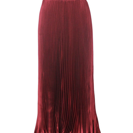 2025 new European and American foreign trade women's satin metallic luster pleated skirt long organ skirt long skirt skirt