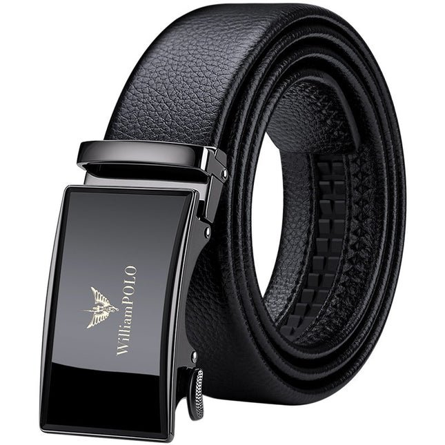 King Paul new men's belt leather pants belt top layer cowhide mirror business high-end sense belt wholesale