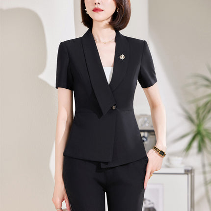 High-end professional suit women's summer new elegant goddess fan hotel front desk sales department overalls suit skirt