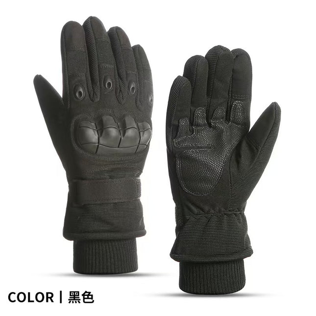 Men's and Women's Warm Cycling Fleece-Lined Thickened Cold-Proof Touchscreen Tactical Mountaineering Outdoor Ski Gloves for Adults, Windproof
