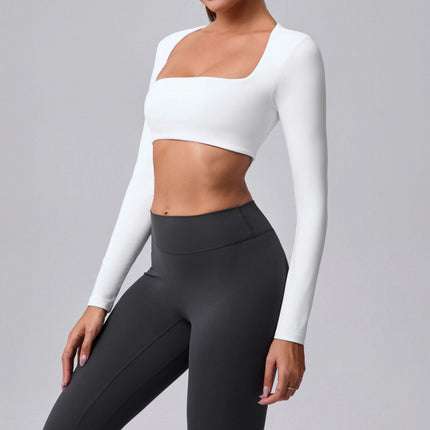 2025 Brushed Shawl Long-Sleeved Yoga Wear for Women Outdoor Running Sports Vest T-Shirt Fitness Quick-Drying Top