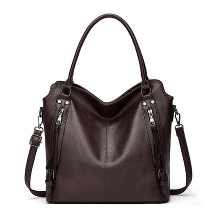 2024 New Women's Bag European and American Big Bag Foreign Trade Portable Tote Bag Soft Leather Large Capacity Shoulder Crossbody Women's Bag