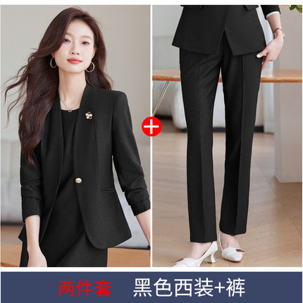 Business Dress Women's Suit 2024 New Autumn Thick Small Suit Elegant Work Clothes Suit Skirt dress