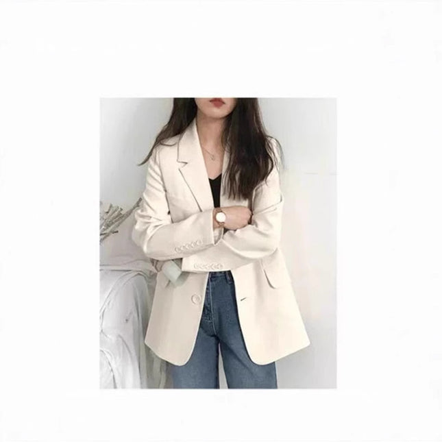 Commuting Style Blazer for Women 2025 Korean Version Spring and Autumn Loose Long-Sleeved Suit Jacket Versatile Korean Style Commuting