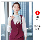 wine red vest (one piece) / S