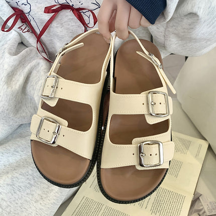 Slippers Women's Summer Rome Flat Beach Sandals Cross-border E-commerce Foreign Trade Rear Strap Fashionable Outwear All-match Sandals and Slippers