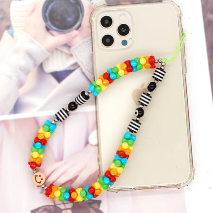 Factory direct supply handmade beaded mobile phone lanyard bluetooth speaker lanyard flashlight fan selfie stick U disk sling
