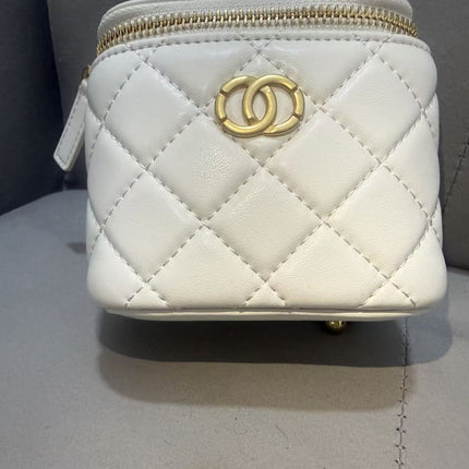 Spring and Summer Chanel Style Gold Ball Diamond Plaid Chain Bag Genuine Leather Women's Bag 2024 New Mini Lipstick Box Bag Crossbody Bag