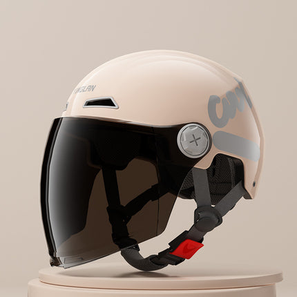 Camp cable helmet female electric car 3c new national standard four seasons universal battery car motorcycle male retro helmet half winter