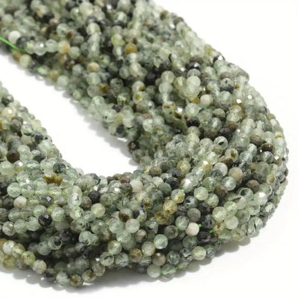 Natural Stone Crystal Mini Size Beads Cut Face Facet Round Beads Bracelet Necklace DIY Original Beaded Accessories Beads