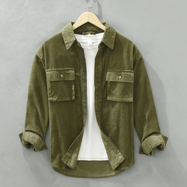 6631 Japanese Style Retro Fashionable Tooling Men's Shirt New Loose Casual Pocket Men's Jacket