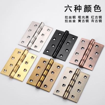4 Inch 5 Inch Thickened Stainless Steel Flat Hinge Heavy Duty Wooden Door Steel Door Hinge Door Mute Bearing Folding Loose Sheet