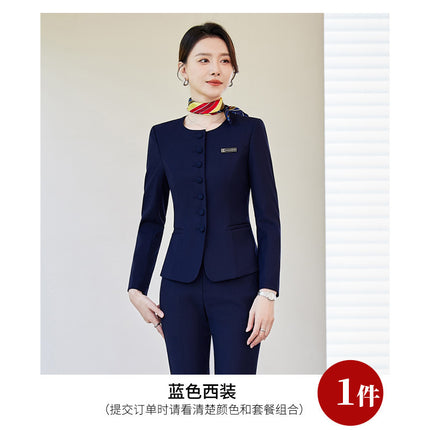 High-end professional suit suit women's spring and autumn new temperament sales department jewelry store hotel front desk reception work clothes