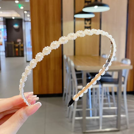 European and American Imitation Pearl Hair Band French Retro Hair Stamp Summer High-end Headband Women's New Super Fairy Hair Accessories